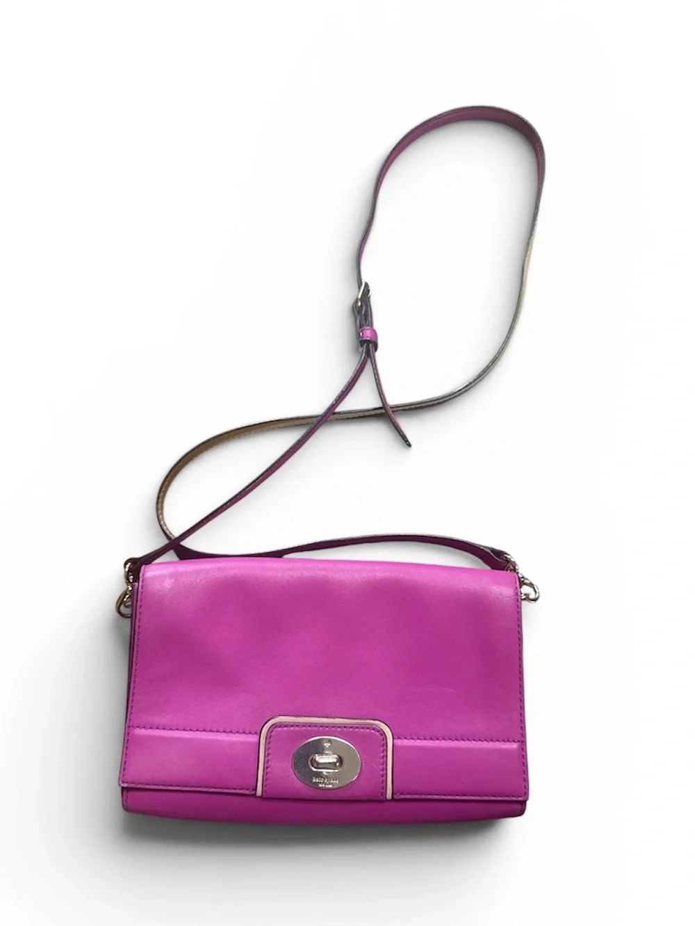 kate spade Hot Pink Leather Crossbody Bag with Turn-Lock - Picture 3 of 13